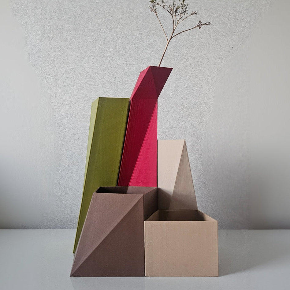 The Jigsaw Vases, Colorful Interlocking Vases and Pots