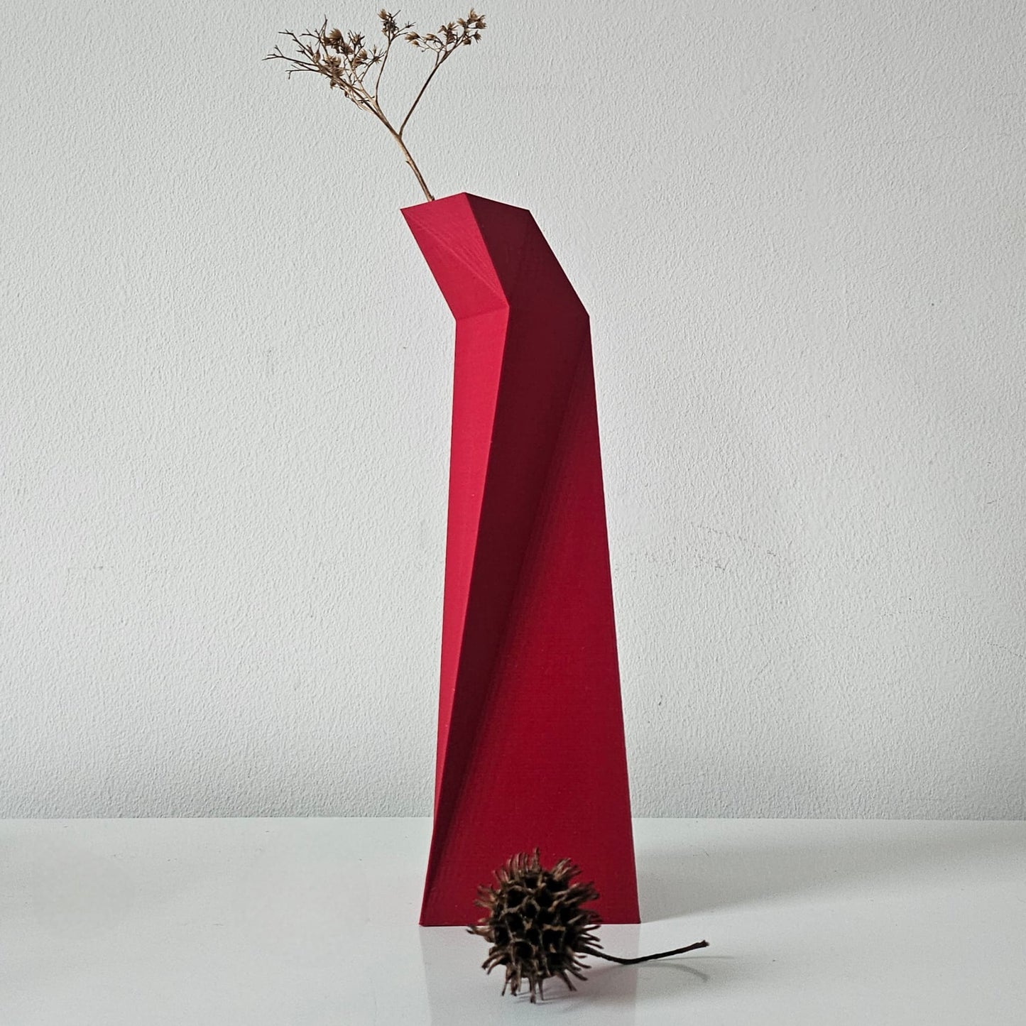 The Detroit Vase, The Cherry Red Geometric Vase