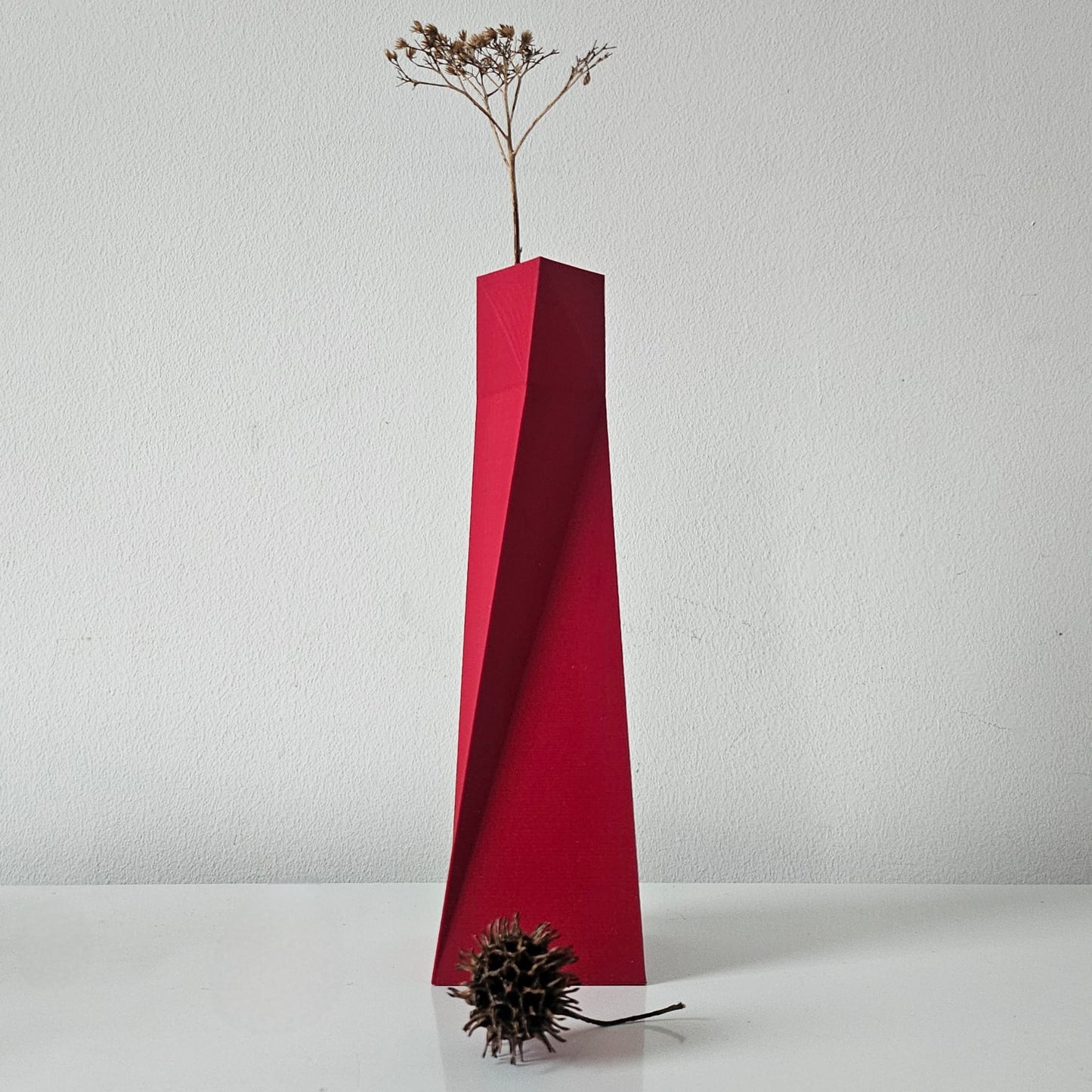The Detroit Vase, The Cherry Red Geometric Vase