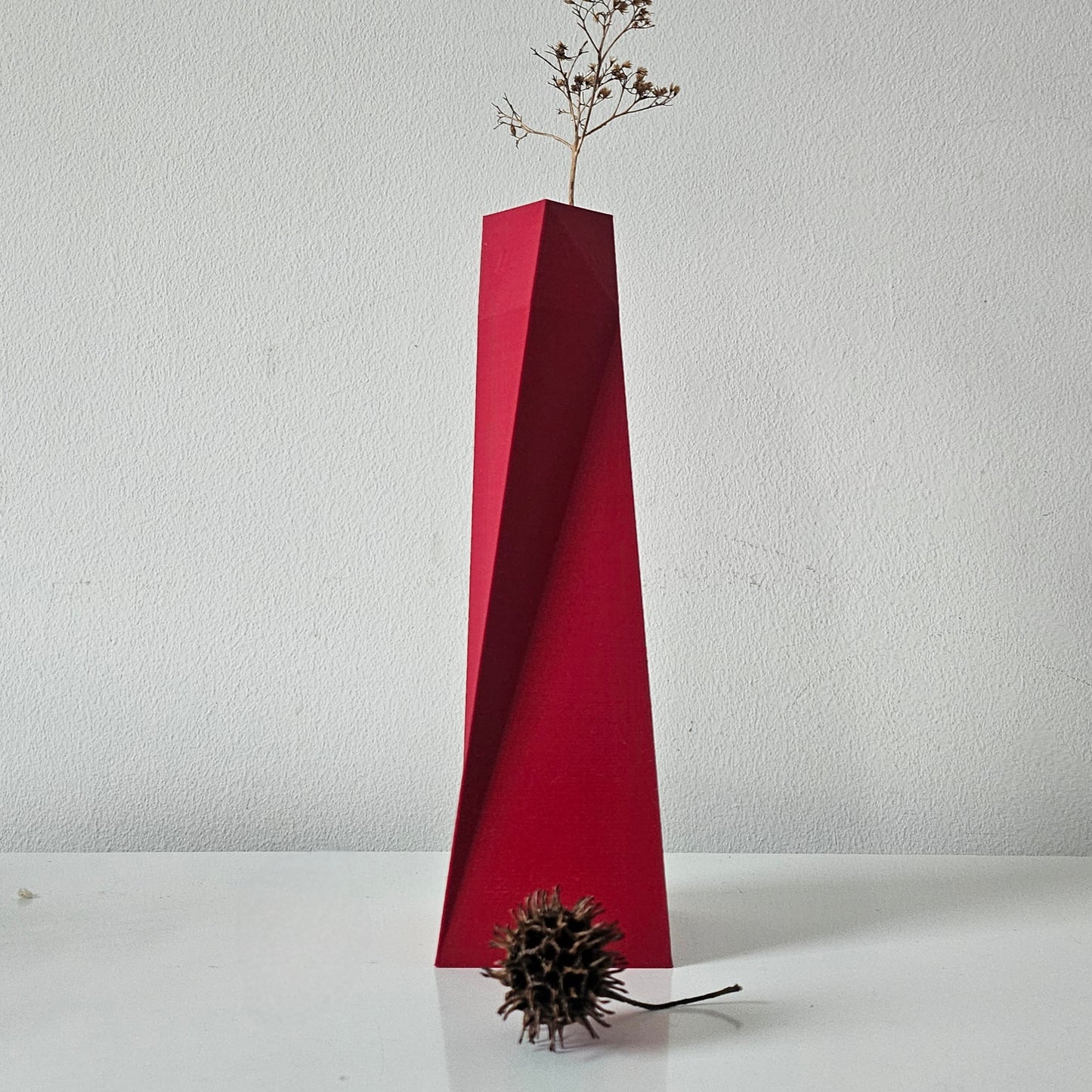 The Detroit Vase, The Cherry Red Geometric Vase