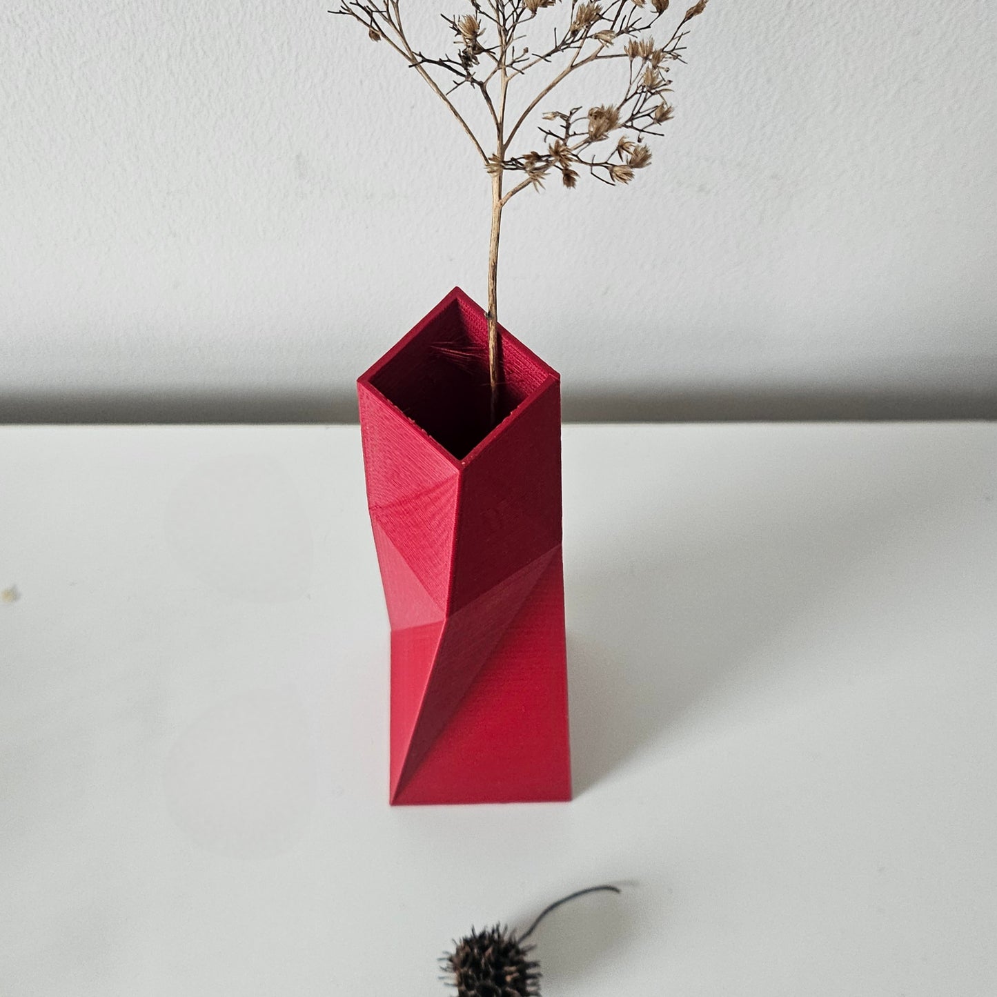 The Detroit Vase, The Cherry Red Geometric Vase
