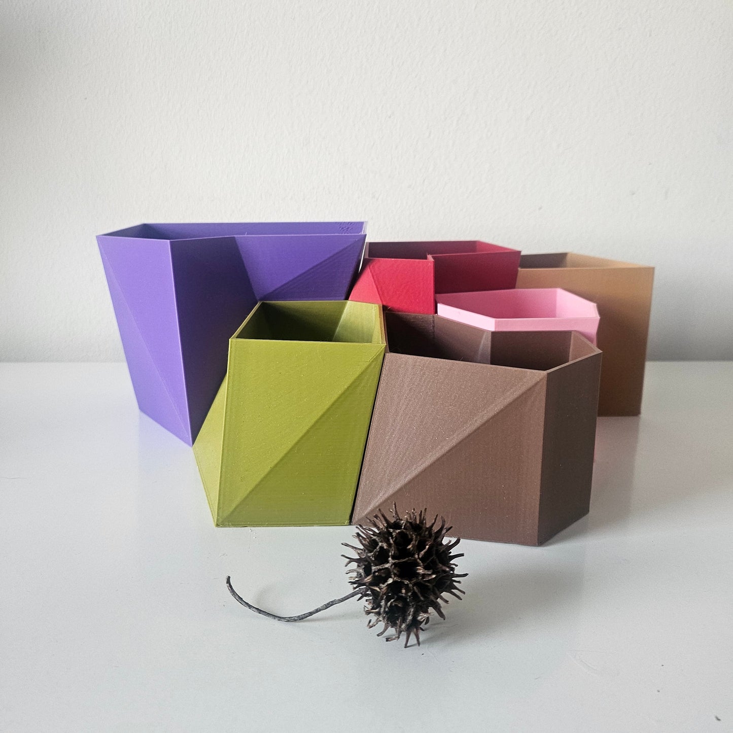 The Ensemble, Colorful Interlocking Planter Pots