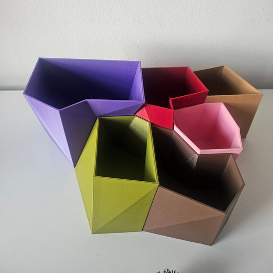 The Ensemble, Colorful Interlocking Planter Pots